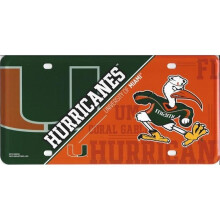 212 Main MTG-100302 Miami Hurricanes Metal License Plate