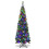 7Ft/2.1M Pre Lit Artificial Green Slim Christmas Pencil Tree,625 Pointed Tips,230 Multicolour LEDs 1