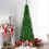 7Ft/2.1M Pre Lit Artificial Green Slim Christmas Pencil Tree,625 Pointed Tips,230 Multicolour LEDs 3