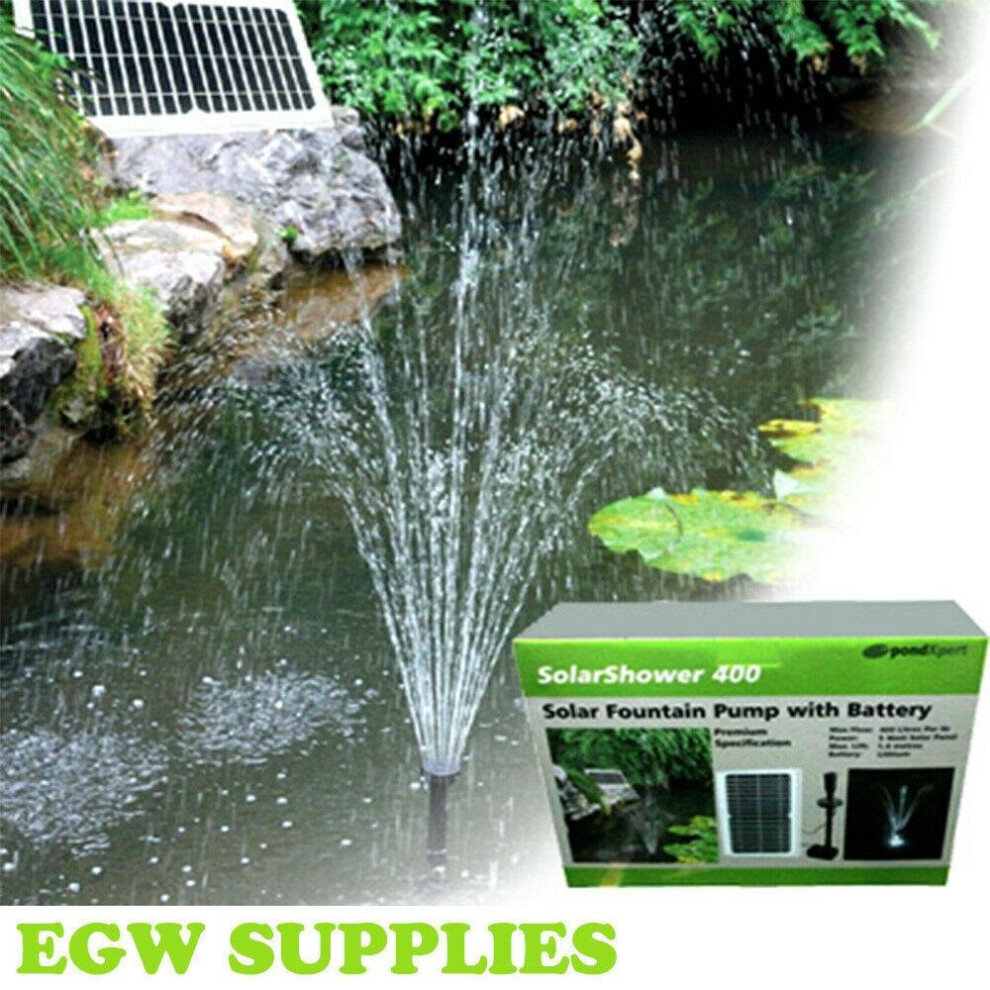 Pondxpert Solar Shower Garden Fountain Pond Pump & LED Light Solar Powered Pump
