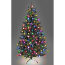 4ft/120cm Pre Lit Artificial Christmas Tree Alaskan Pine Black 230 Tips, 110 Multicolour LEDs