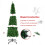 7Ft/2.1M Pre Lit Artificial Green Slim Christmas Pencil Tree,625 Pointed Tips,230 Multicolour LEDs 4