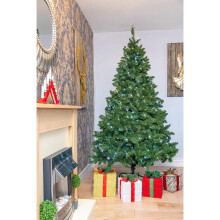 7ft/2.1m Pre Lit Green Bushy Imperial Artificial Christmas Tree Hinged 1084 Pencil Tips,300 White LEDs