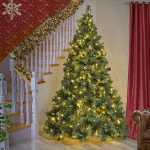 4Ft/1.2M Pre Lit Kentucky Pine Artificial Green Christmas Tree Bushy Energy Saving Warm White LED Lights