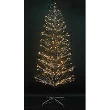 5ft/150cm Pre Lit LED Lights Brown Snowy Twig Tree Indoor 184 Warm White Lights Birch Tree