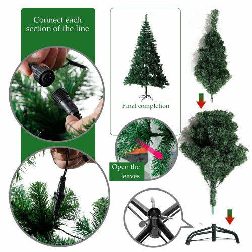 4ft/120cm Pre Lit Artificial Christmas Tree Alaskan Pine White 230 Tips, 110 Warm White LEDs 2