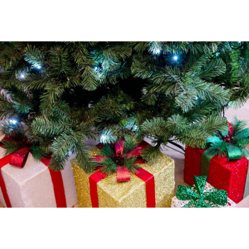 4ft/120cm Pre Lit Artificial Christmas Tree Alaskan Pine Green 230 Tips, 110 White LEDs 2