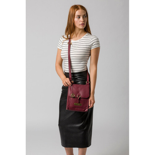 'Naomi' Pomegranate Leather Cross Body Bag 2