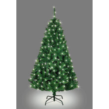 7ft/2.1m Pre Lit Green Bushy Imperial Artificial Christmas Tree Hinged 1084 Pencil Tips,300 Warm White LEDs
