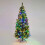 6FT/1.8M Pre Lit Slim Pine Green Tree Christmas,450 Pencil Point Tips,200 Multicolour LEDs 5