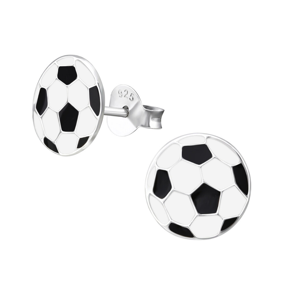 Football Sterling Silver Ear Studs