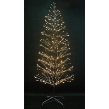 7ft/210cm Pre Lit LED Lights Brown Snowy Twig Tree Indoor 392 Warm White Lights Birch Tree