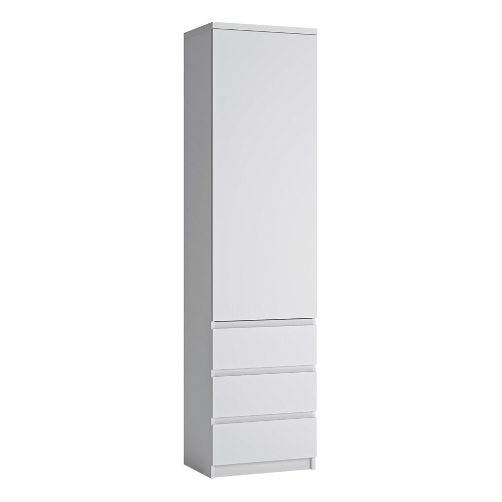 Fribo Tall Narrow 1 Door 3 Drawer Cupboard