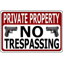 212 Main LPO4962 8 x 12 in. Private Property No Trespassing with Guns Photo Parking Sign