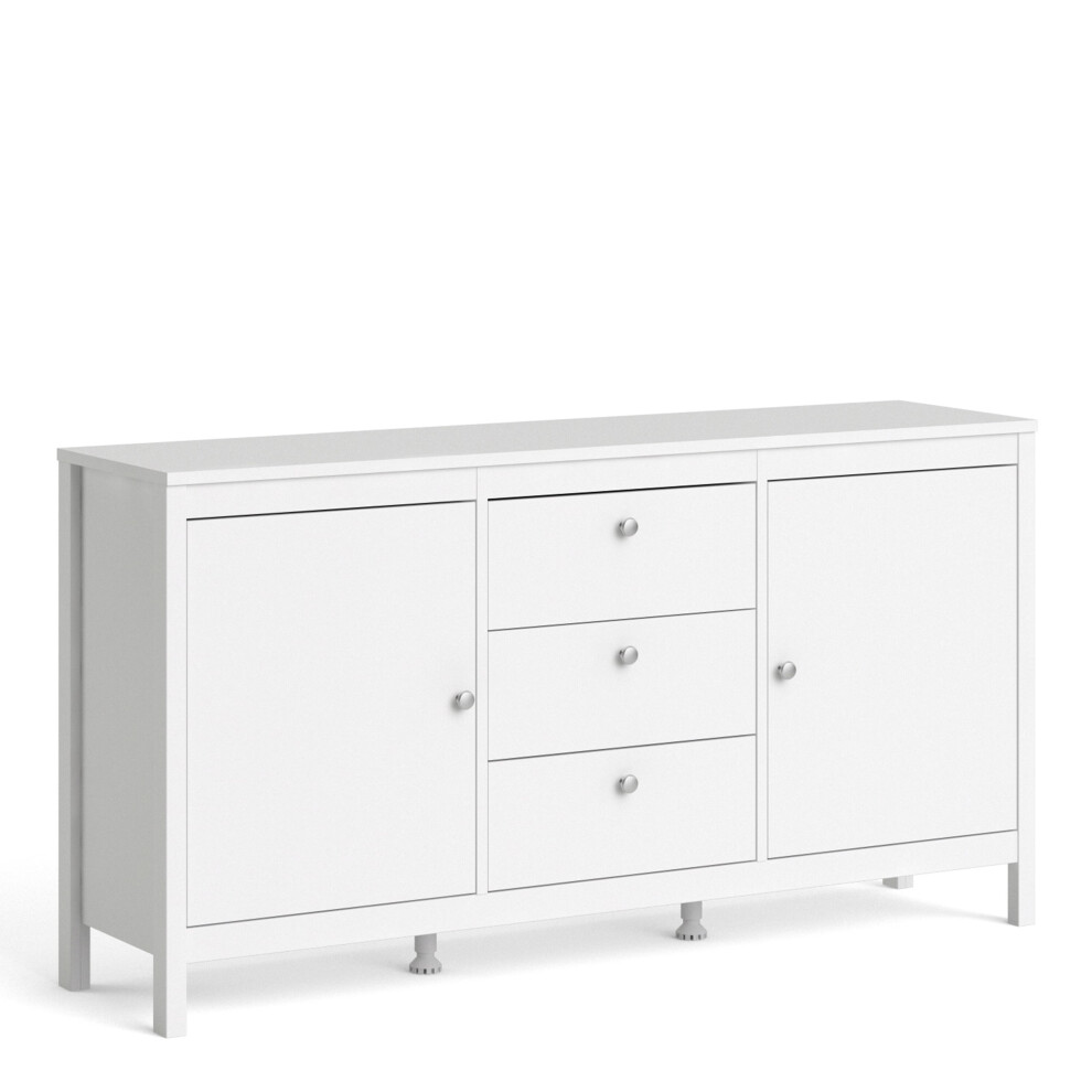 (White) Madrid Sideboard 2 doors + 3 drawers