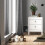 (White) Madrid Bedside Table 2 drawers 6