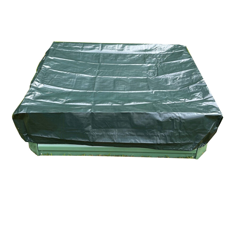 Metal Raised Vegetable Bed in Green with Cover (100cm x 30cm)