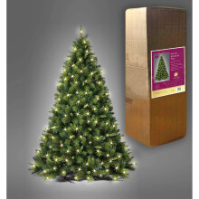 7Ft/2.1M Pre Lit Kentucky Pine Artificial Green Christmas Tree Bushy Energy Saving Warm White LED Lights