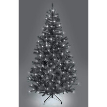 5ft/150cm Pre Lit Artificial Christmas Tree Alaskan Pine Black 350 Tips, 130 White LEDs