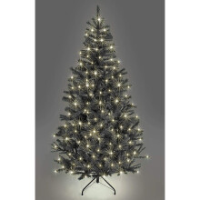 7ft/210cm Pre Lit Artificial Christmas Tree Alaskan Pine Black 800 Tips, 200 Warm White LEDs
