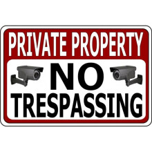 212 Main LPO4963 8 x 12 in. Private Property No Trespassing with Cameras Photo Parking Sign