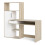 Function Plus Desk multi-functional Desk with Drawer and 1 Door in White and Oak 3