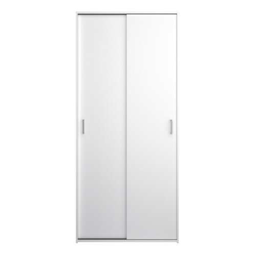 Space Wardrobe with 2 Sliding Doors in White 1