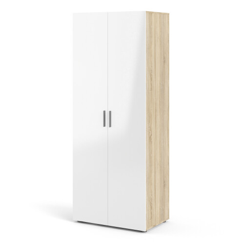 Pepe Wardrobe with 2 doors in Oak with White High Gloss 2