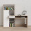 Function Plus Desk multi-functional Desk with Drawer and 1 Door in White and Oak 5