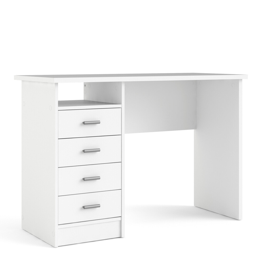 (White) Function Plus 4 Drawer Desk