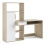 Function Plus Desk multi-functional Desk with Drawer and 1 Door in White and Oak 1