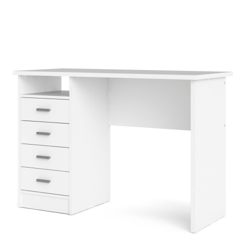 (White) Function Plus 4 Drawer Desk 2