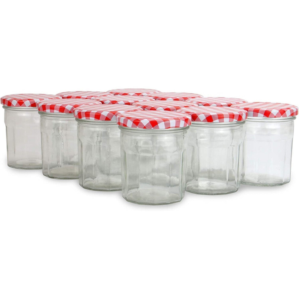 COS 12 X Glass Pot Menage Jar 324ml | Jam Jars | Set of 12 |