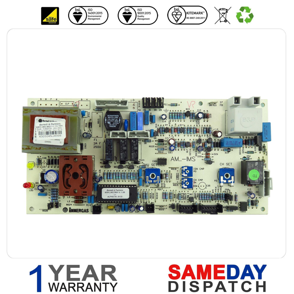 Hts Boiler Pcb Compatible With Alpha Boiler Pcb 1.018913 1.017118 1.015405 Type 2 5056511823916