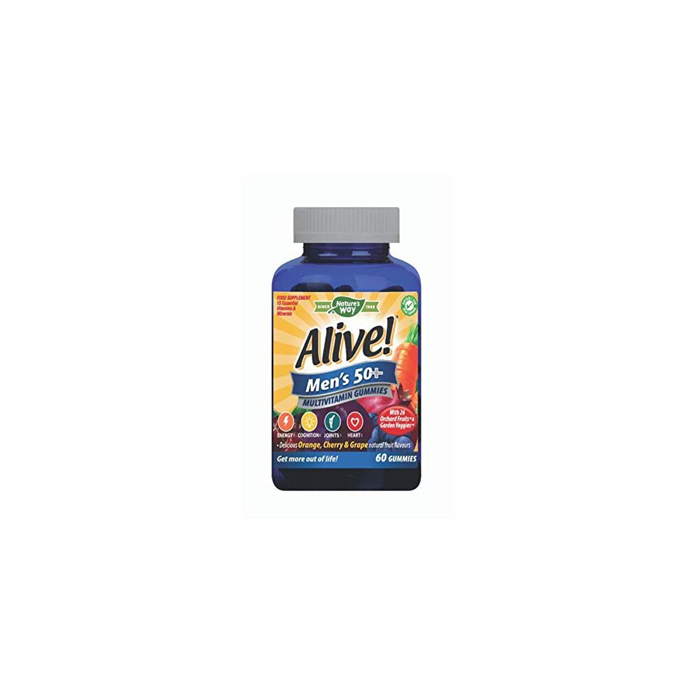 Alive! Men's 50+ Multivitamin Gummies - 60 Chewable Gummies