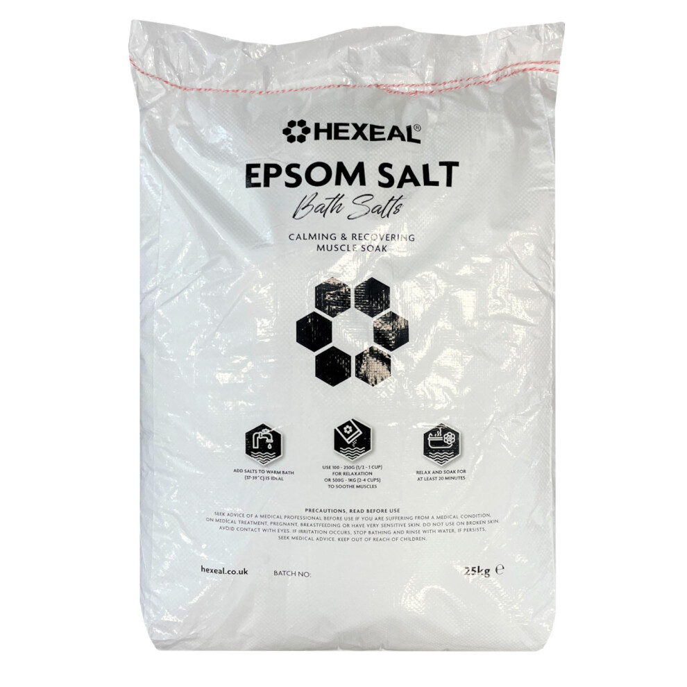 Hexeal EPSOM SALT | 25kg Bag | Magnesium Sulphate | Food Grade