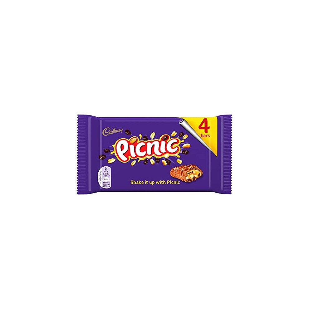 Cadbury Picnic 128g (10 Packs of 4, Total 40)