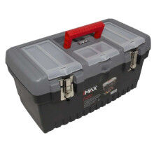 HILKA HEAVY DUTY 19" PLASTIC TOOL BOX & ORGANISER CHEST STORAGE BAG CASE MTB19