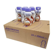 Fortisip Chocolate High-Energy Milkshake - 24x 200ml Bottles, 300kcal, 12g Protein
