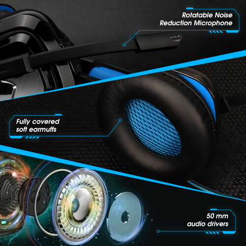 Gaming LED Headset for PS5 PS4 XBOX One Nintendo Switch PC 3.5mm 1