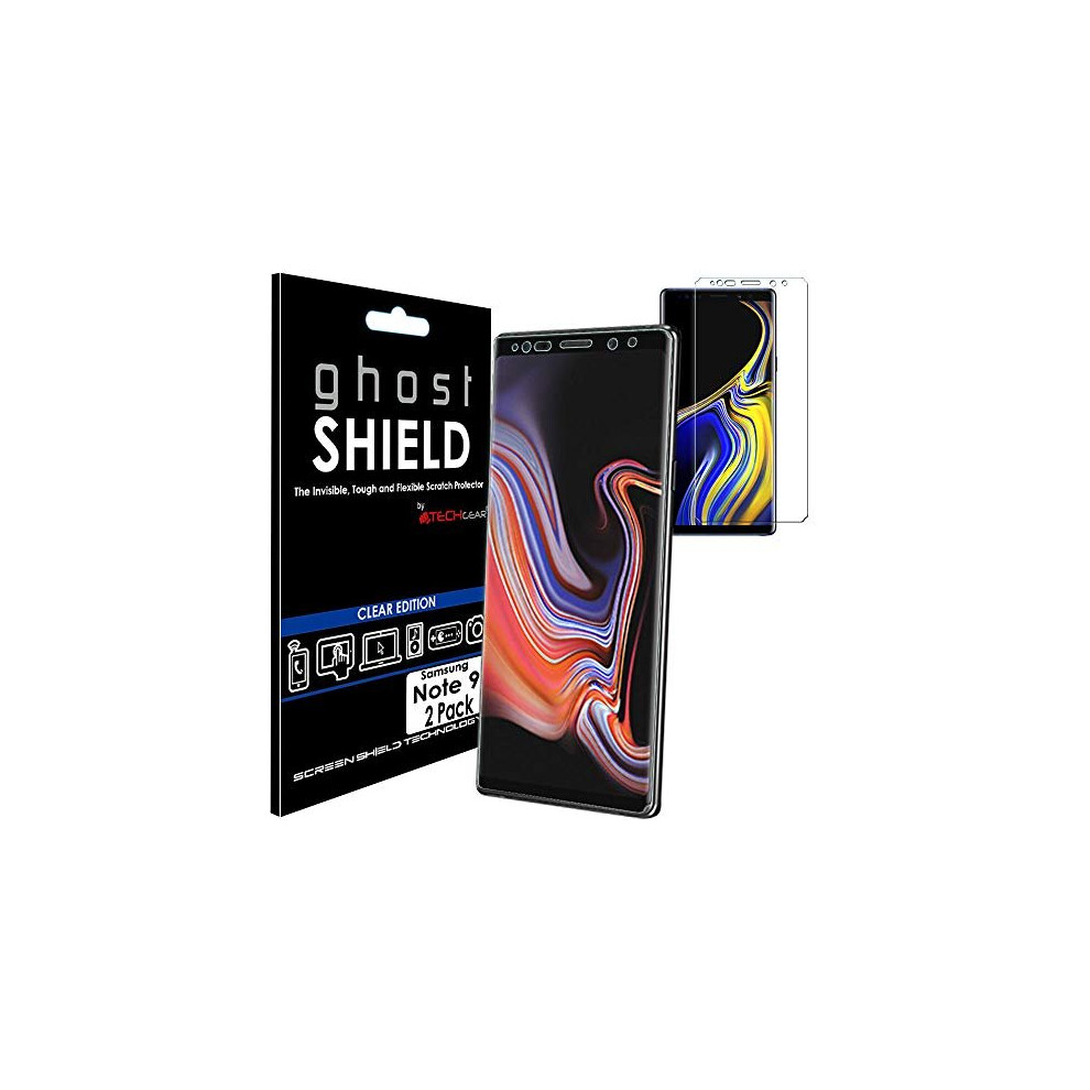 [2 Pack] TECHGEAR Screen Protectors to fit Samsung Galaxy Note 9 [ghostSHIELD Edition] Genuine Reinforced Flexible TPU Screen Protector Guard Covers