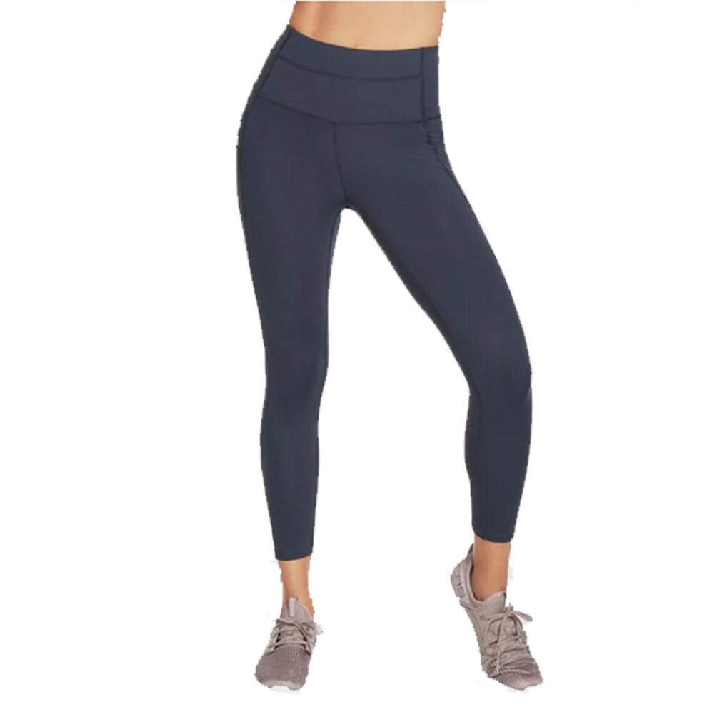 (S, Navy) Skechers Womens/Ladies Gowalk High Waist 7/8 Leggings