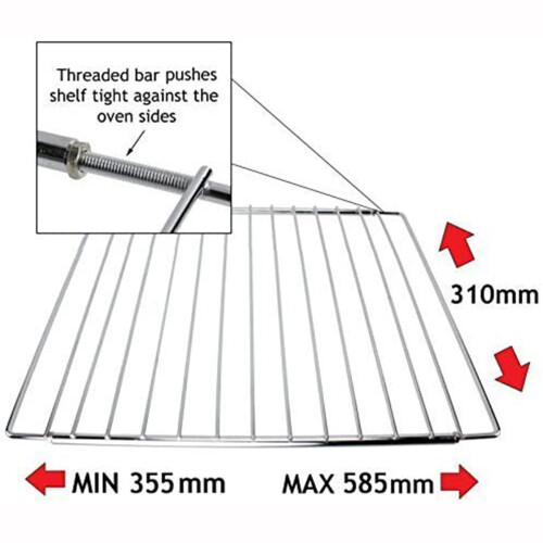 SPARES2GO Grill Pan, Rack & Detachable Handle with Adjustable Shelf for Bompani + Spinflo Cookers 1