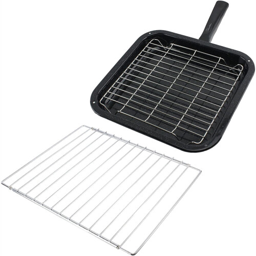 SPARES2GO Grill Pan, Rack & Detachable Handle with Adjustable Shelf for Bompani + Spinflo Cookers
