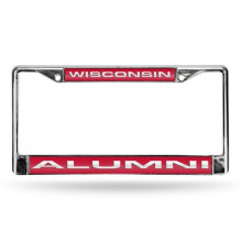 212 Main FCL450112 Wisconsin Badgers Aluminium Laser Chrome License Plate Frame