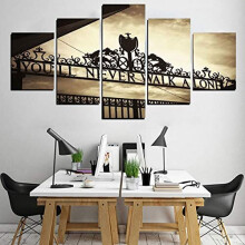 EgBert 5Pcs Frameless Liverpools You'Ll Never Walk Alone Canvas Pictures Paintings Wall Art Decorations
