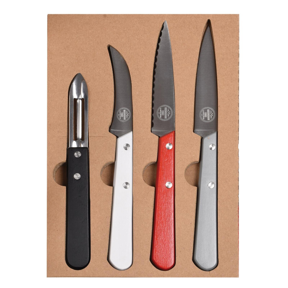 4 Piece Knife Set Stainless Steel Kitchen Knife Peeler Set