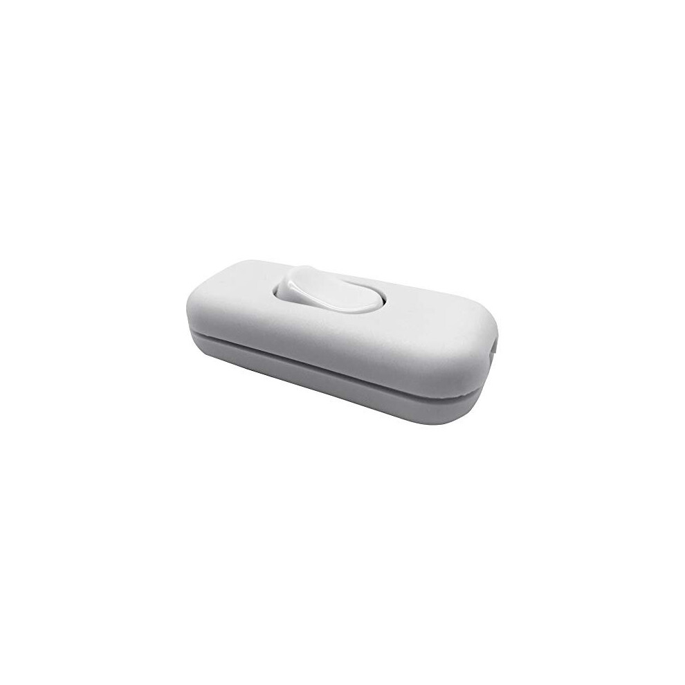 Fujie Torpedo Switch 6Amp In-Line Switch For Small Appliance Or Lamp, White 2 Or 3 Core 1 Pack 731717537809