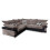 (beige/brown) Maryland Fabric/Faux Leather Corner Sofa 2