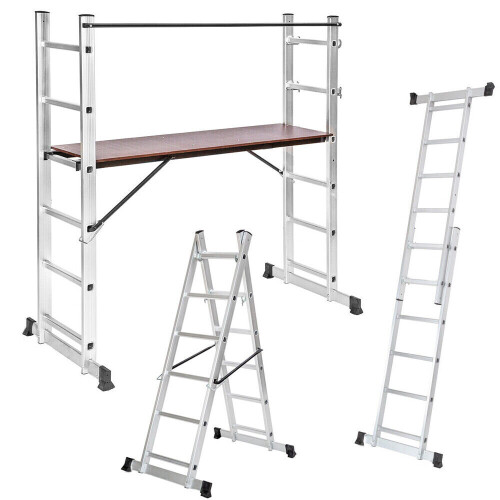 3 Way Combination Ladder Scaffold Multipurpose Ladder Platform 2 Wheel 1